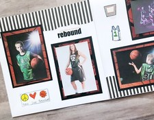 Basketball Scrapbook Pages, 12 by 12 Basketball Layouts, Basketball Sports Pages