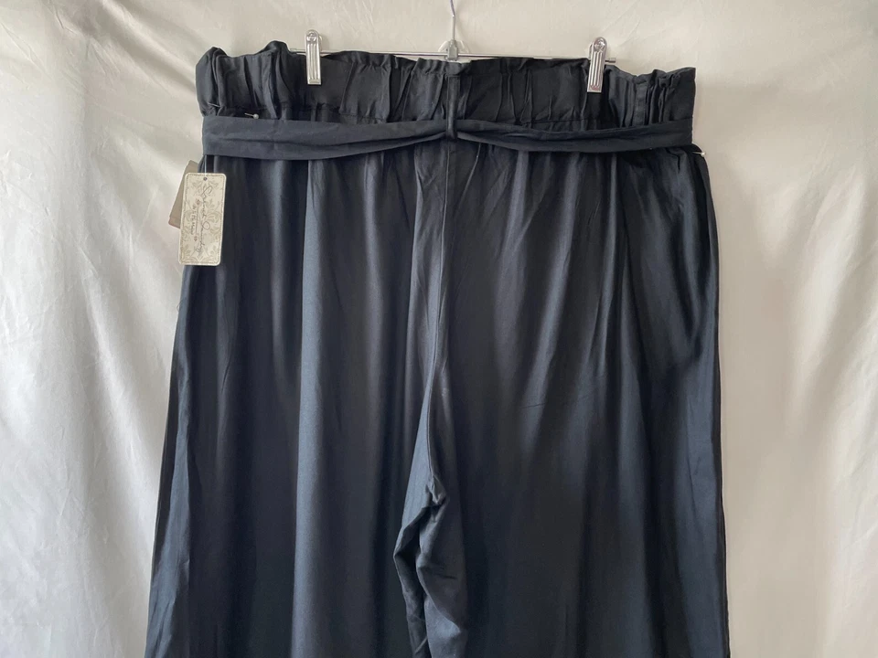 Pantalón corto French Laundry para mujer negro tiro alto pierna ancha talla 3X nuevo con etiquetas Foto 4 de 4