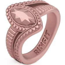 Unique Silicone Wedding Ring | Bands for Women Marquise Collection by Rinfit 