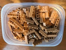 LEGO- NEW-#15533- MEDIUM   NOUGAT- 1 X 4  MASONRY BRICKS-30 PIECES