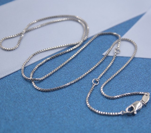 Real Pt950 Pure Platinum 950 Necklace Women's Chain 1mm Thin Box Link 17.7''L | eBay