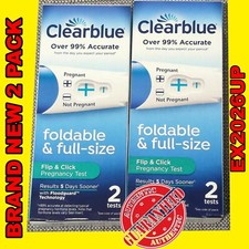 Clearblue Flip And Click Foldable  full-size Pregnancy Test, 2Ct NEW 2PK EX2026