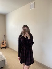 ANN TAYLOR FACTORY Plaid Mini Dress - Size: M