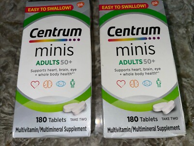 2X Centrum Minis Adults 50+ Multi Vitamin + Mineral 180 x 2 = 360 Tabs EXP 08/24
