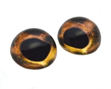 Pair High Dome Brown Trout Half Sphere Glass Eyes for Taxidermy Jewelry Art