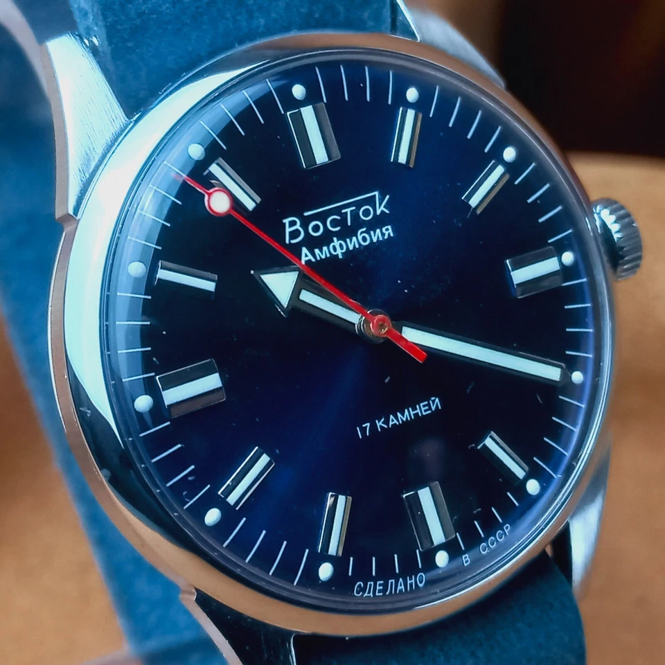 Soviet Wrist Watch Vostok Wostok Amphibian USSR 17 Jewels Vintage Men's Watch - Image 2 of 4