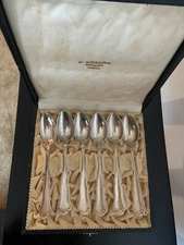 Norwegian 830S Silver Demitasse Tea Spoon Set of 6 by Thorvald Marthinsen 100gr 