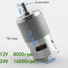 12-24V 795 (D-Axis)High Speed And Torque High Power DC Model Motor With Bearings