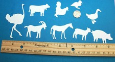 45 FARM ANIMALS cardstock paper die cut embellishments scrapbook / card making