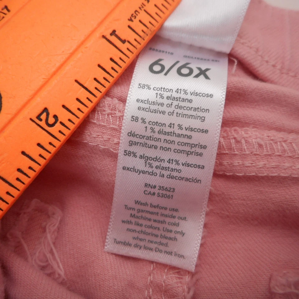 Pantalones de mezclilla Carter's para niñas talla 6/6X rosa cintura elástica lentejuelas estrellas brillantes Foto 4 de 4