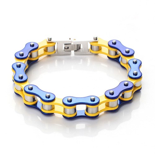 Punk Mens Bracelets,Biker Bicycle Motorcycle Multicolor Chain Link Bracelets - Picture 24 of 76