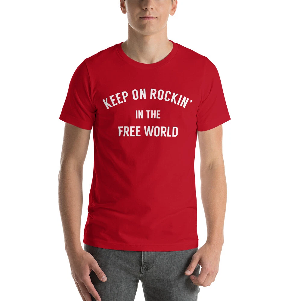 Keep On Rockin In The Free World Classic Rock T Shirt 80s Neil Young USA