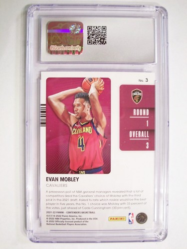 2021-22 Panini Contenders '21 Draft Class #3 EVAN MOBLEY (Cavs/CSG 9.5) RC-MINT - Picture 2 of 2