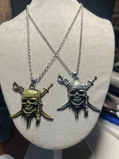 Fashion Vintage Charm Pirates Of The Caribbean Necklace Skull Cross Swords #35