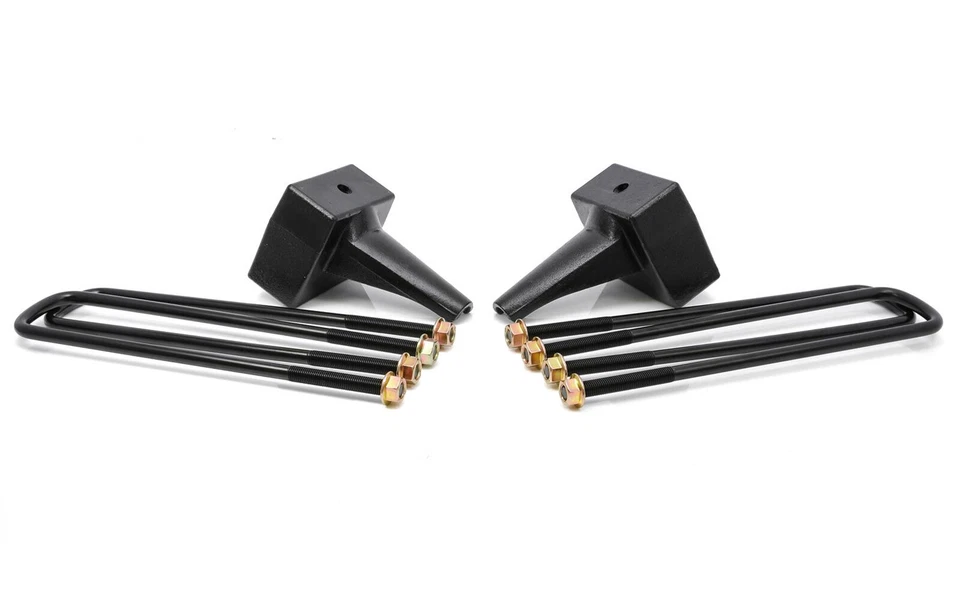 Kit de bloco de aço traseiro ReadyLift 4" parafusos em U para F-350 F-450 Super Duty DRW diesel - Imagem 3 de 4