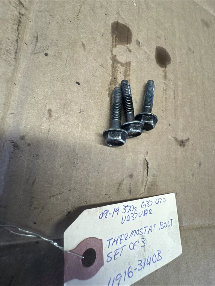 09-19 Nissan 370z Infiniti G37 Q70 Termostato Carcasa Pernos Juego de 3 11916-31U0B Foto 3 de 4