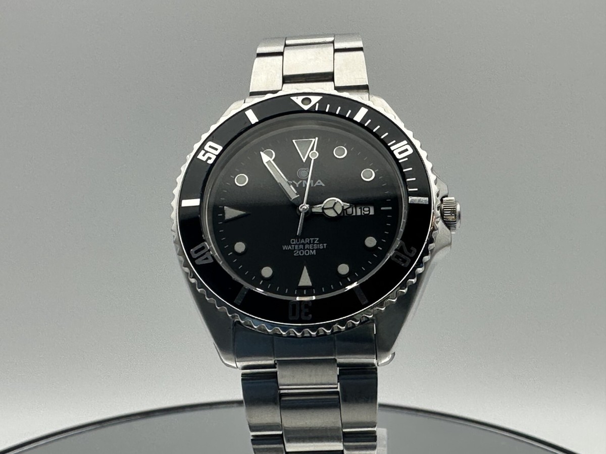 時計 CYMA QUARTZ WATER RESIST 200m 9111 Vintage New Crystal /Battery Cyma Quartz Diver Watch Ref