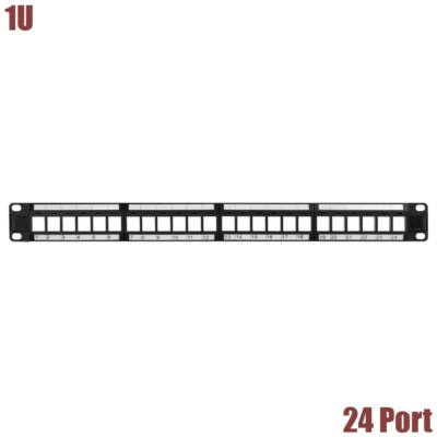 24 Port Keystone Jack Blank Patch Panel Rack Mount Network Cat6a RJ45 19'' 1U