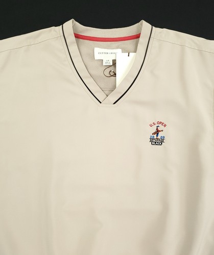 Cutter & Buck Men's L 2009 US Open Bethpage Pullover Golf Windbreaker Beige NWT - Picture 2 of 12