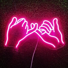 Neon Light Lover couple Hands Sign for  Room Wall, Wedding & Party and Gifting