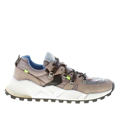 VOILE BLANCHE men shoes Club10 sneaker beige suede and grey tech fabric