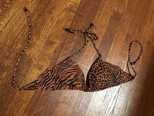 Womens Victoria Secret Animal Print Bikini Top / Medium