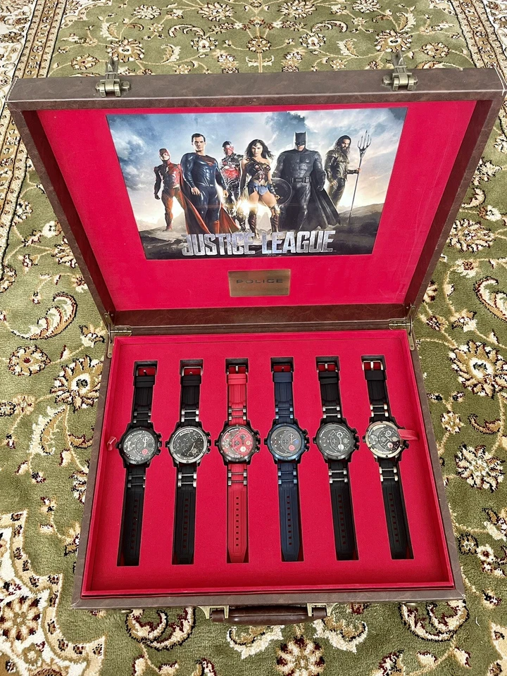 Raro Police x Justice League Marvel 1/500 Número Limitado Héroes Reloj Juego de Regalo Foto 2 de 4