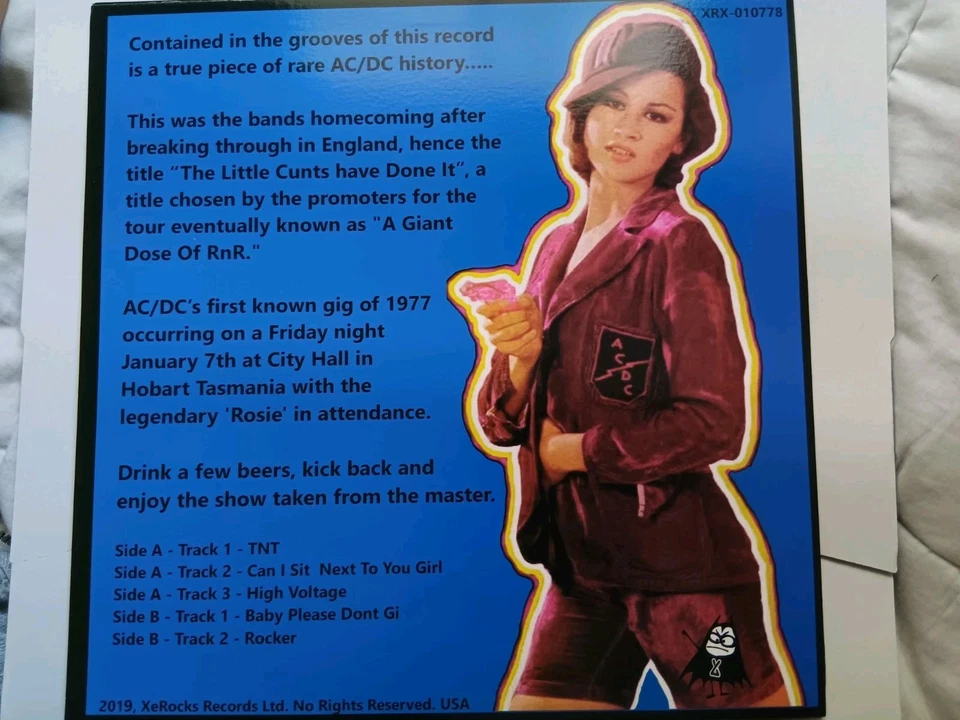 AC/DC - LP Vinyl B - City Hall Hobart Tasmania 1977 Free Postage - image 2 of 4