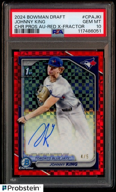 2024 Bowman Chrome Red X-Fractor Johnny King RC Rookie AUTO 4/5 PSA 10 GEM MINT