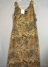 Liz Claiborne Reversible Animal Print Maxi Dress Size 16 Polyester NEW!