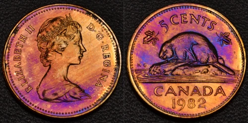 1982 Canada 5 Cents — photo from another recent sale