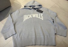 Image of Jack wills ladies fine knit blue logo hoody 10 New