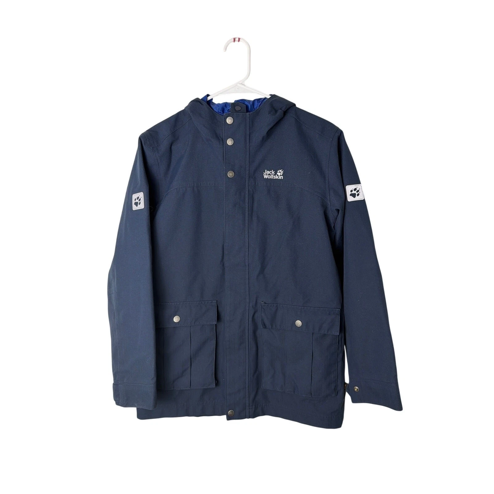 Jack Wolfskin Kids At Home Outdoors Rain Jacket Blue boys 10-12