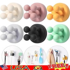 Waterproof Self Adhesive Silicone Hooks Multifunctional Wall Mount Storage Hooks