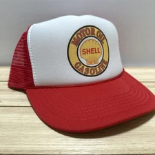 Vintage Shell Gasoline Hat Motor Oil Racing Trucker Hat snapback Unworn Red Cap