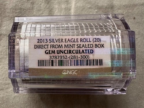 2013 Silver Eagle Roll NGC Certified GEM uncirculated 20 Oz Silver