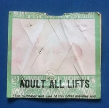 Vintage 1980s Mammoth Mountain California Ski Lift Ticket - Skiing Snowboarding
