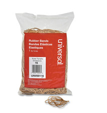 Universal Rubber Bands, Size 16, 0.04" Gauge, Beige, 1 lb Box, 1,900/Pack