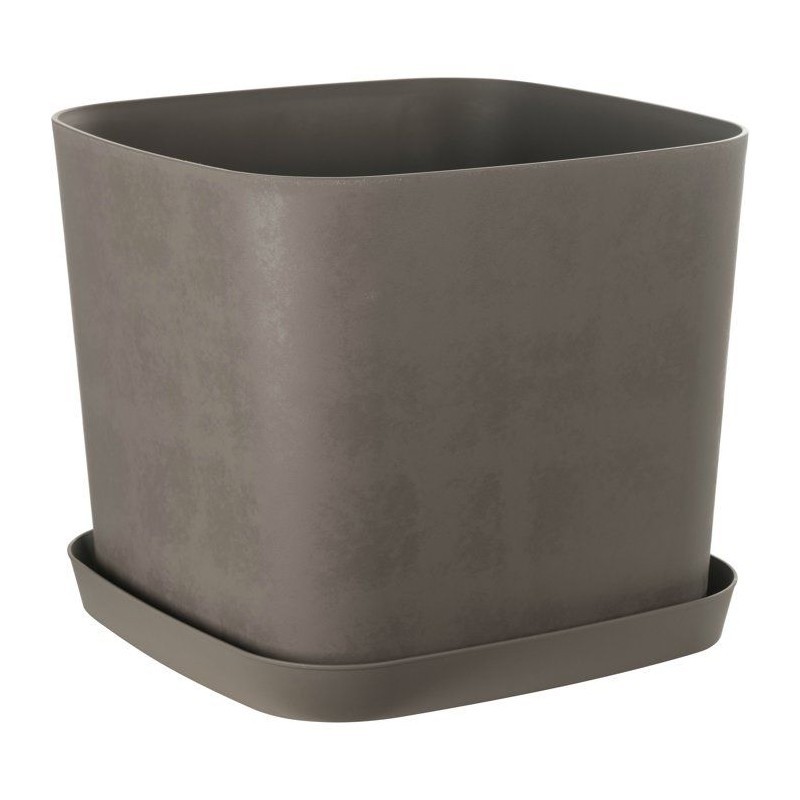 Pot de fleurs carré anti-vent GARDEN ID Swing Carré grand volume 36L tourbe