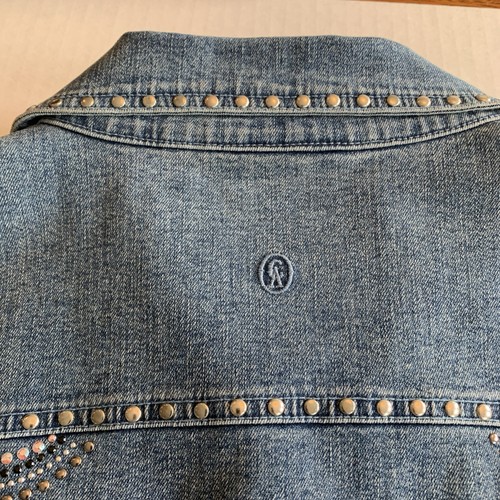Christina Alexander Embellished Swarovski Crystal Button Jean Jacket Women’s XL - Picture 11 of 24