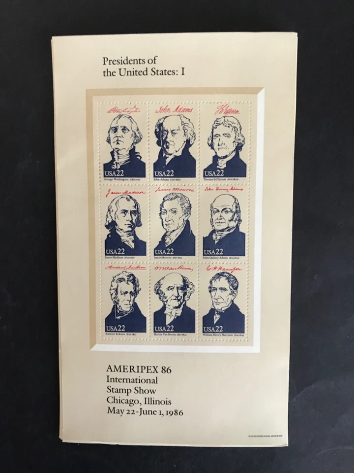 USA 1986 "Ameripex 86" Presidents 2 Stamp MS Issues UM. - Image 3 of 4