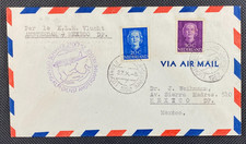 1952 KLM Royal Dutch Airlines Amsterdam Netherlands To Mexico 1st Flight Cover