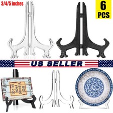 6x Acrylic Easels Display Stands Plate Stands Holders to Display Pictures Decora