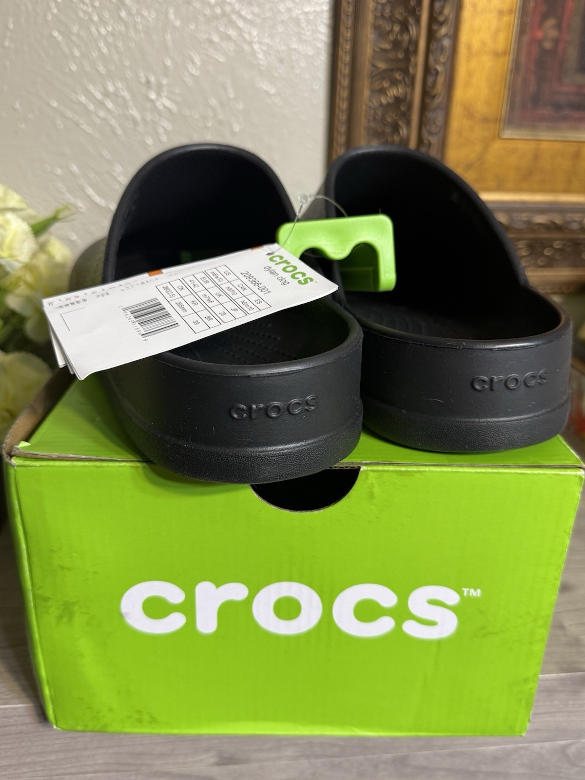 Crocs Unisex Dylan Clogs Slip On Shoes Mens 8 Womens 10 Black 209366-001 NIB image 6