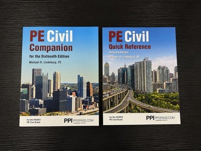 PE Civil Companion & Quick Reference 16th Ed Michael R. Lindeburg Exam Prep Set