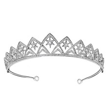 3.5cm Tall Stars Crystal Wedding Bridal Queen Princess Tiara Crown For Women