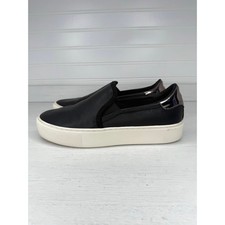 UGG Jass Women  s 8 Black Leather Slip-On Sneakers Metallic Heel 1119891