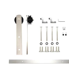 HOMACER 60in Brushed Nickel Indoor I-strap Single Barn door hardware ki