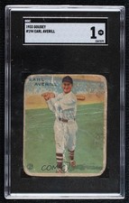 1933 Goudey Big League Chewing Gum R319 Earl Averill #194 SGC 1 HOF 0q4x
