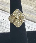 Ross Simons Vintage Paved Vermeil 925 Sterling Silver Clover Designed Ring
